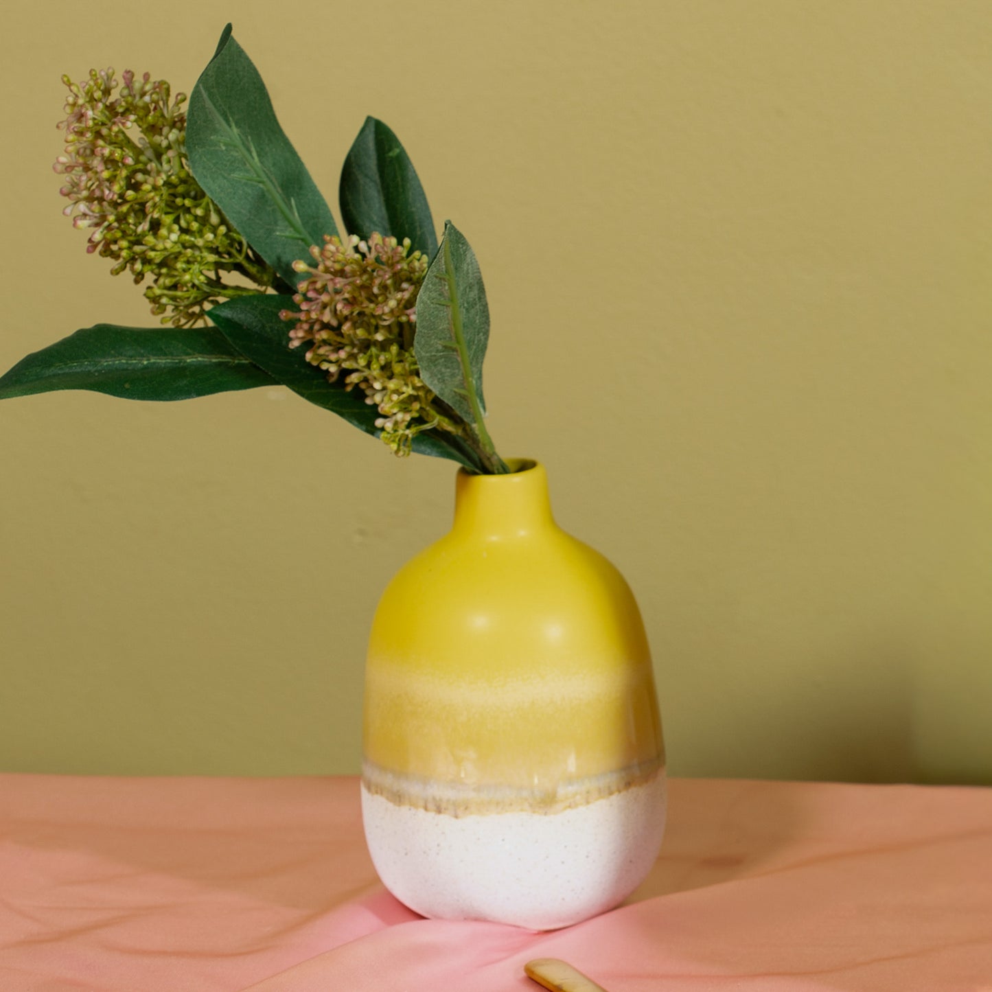 Mojave Yellow Ceramic Vase – 11.5cm