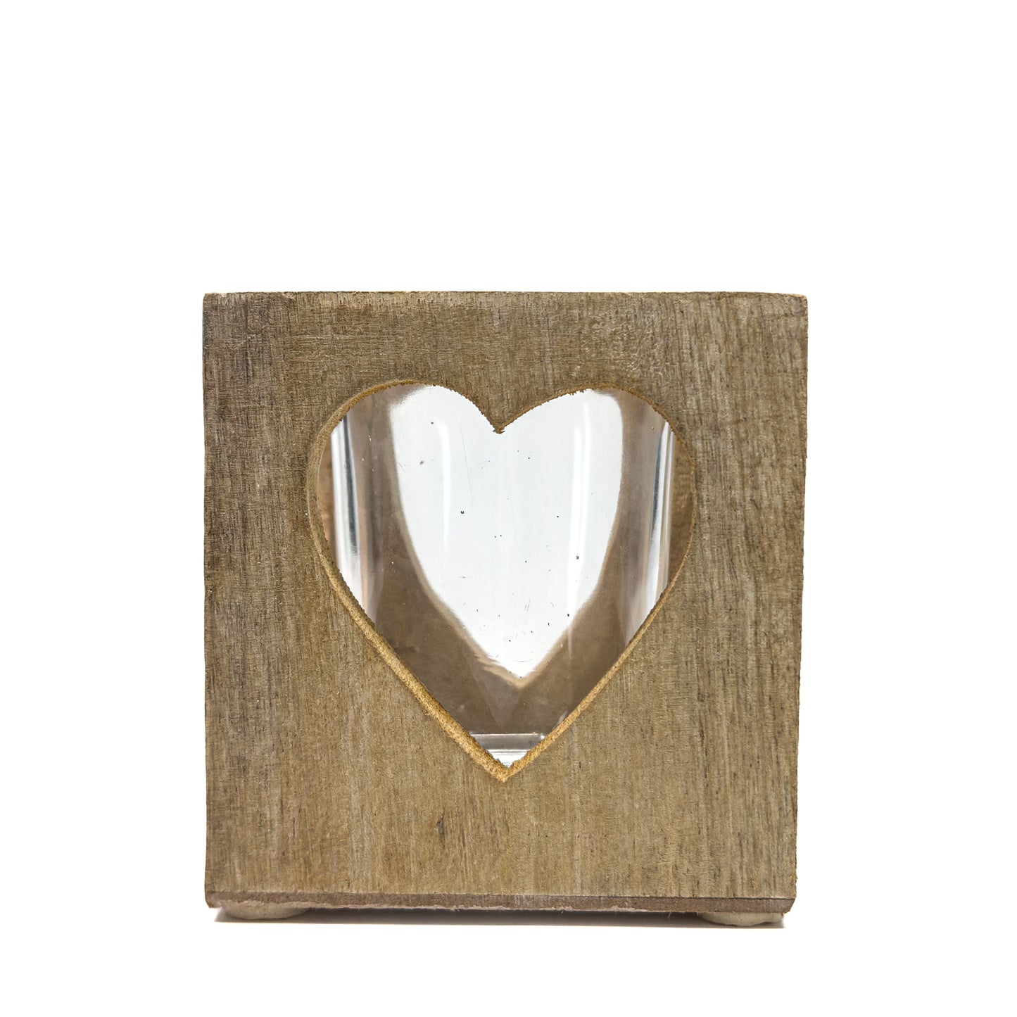 Wooden Heart Cut-Out Tealight Candle Holder