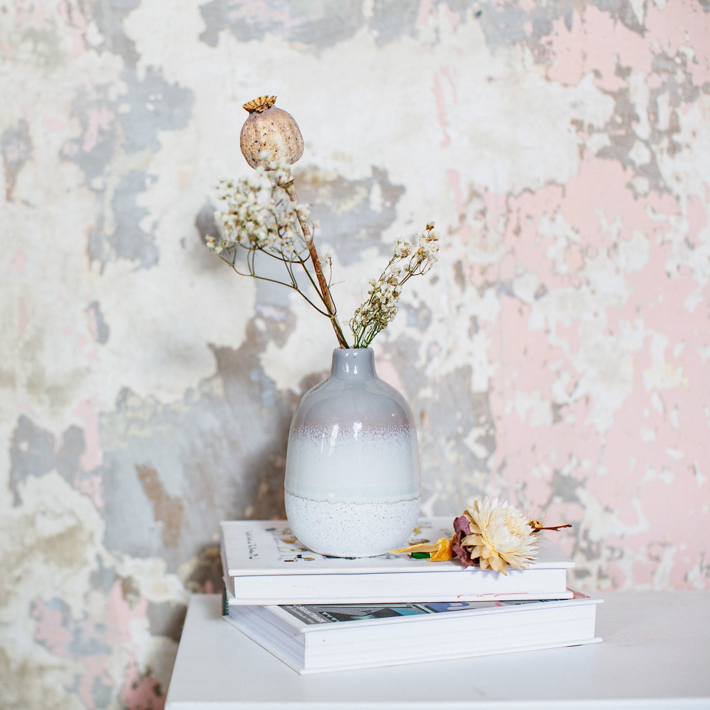 Mojave Grey Ceramic Vase – 12.5cm