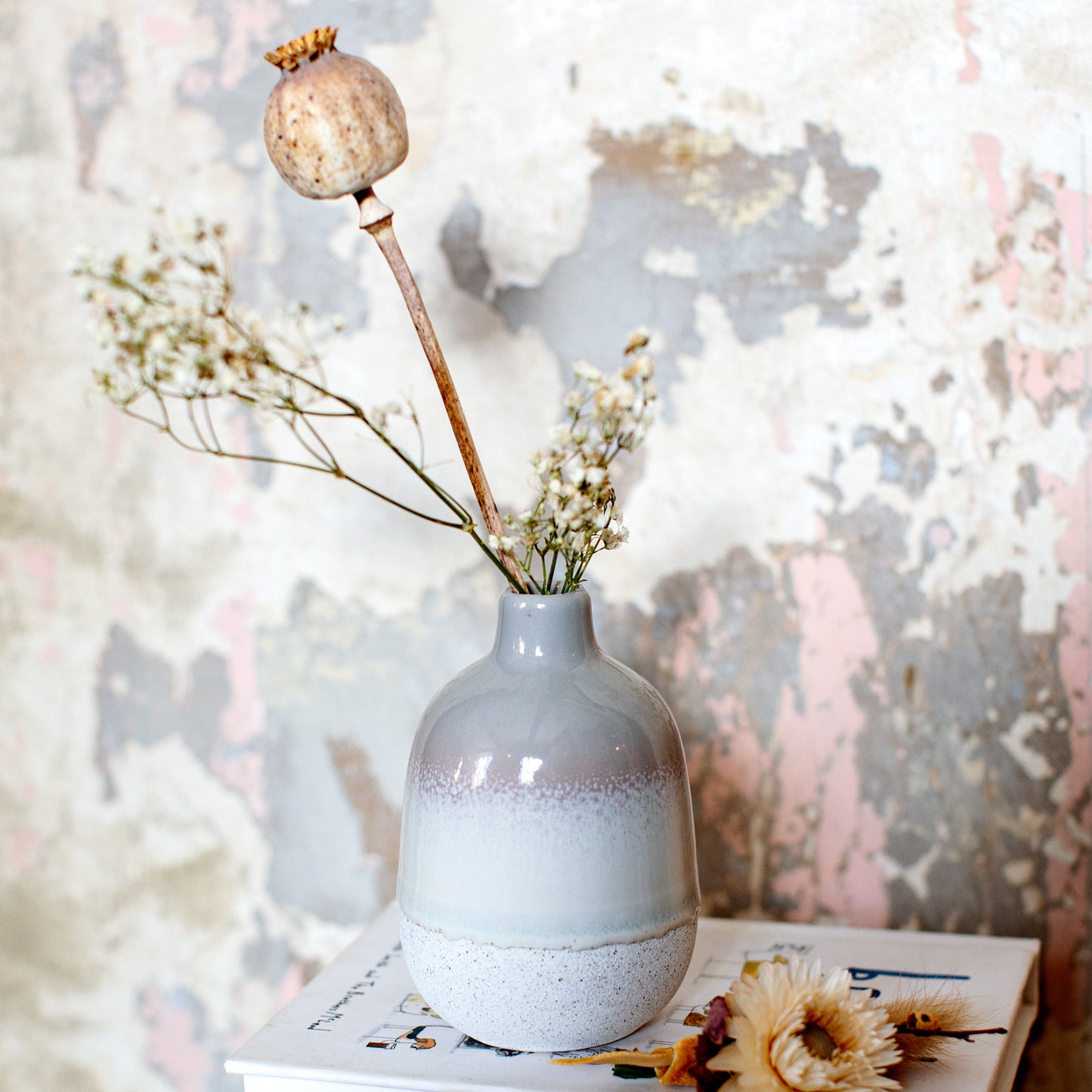 Mojave Grey Ceramic Vase – 12.5cm