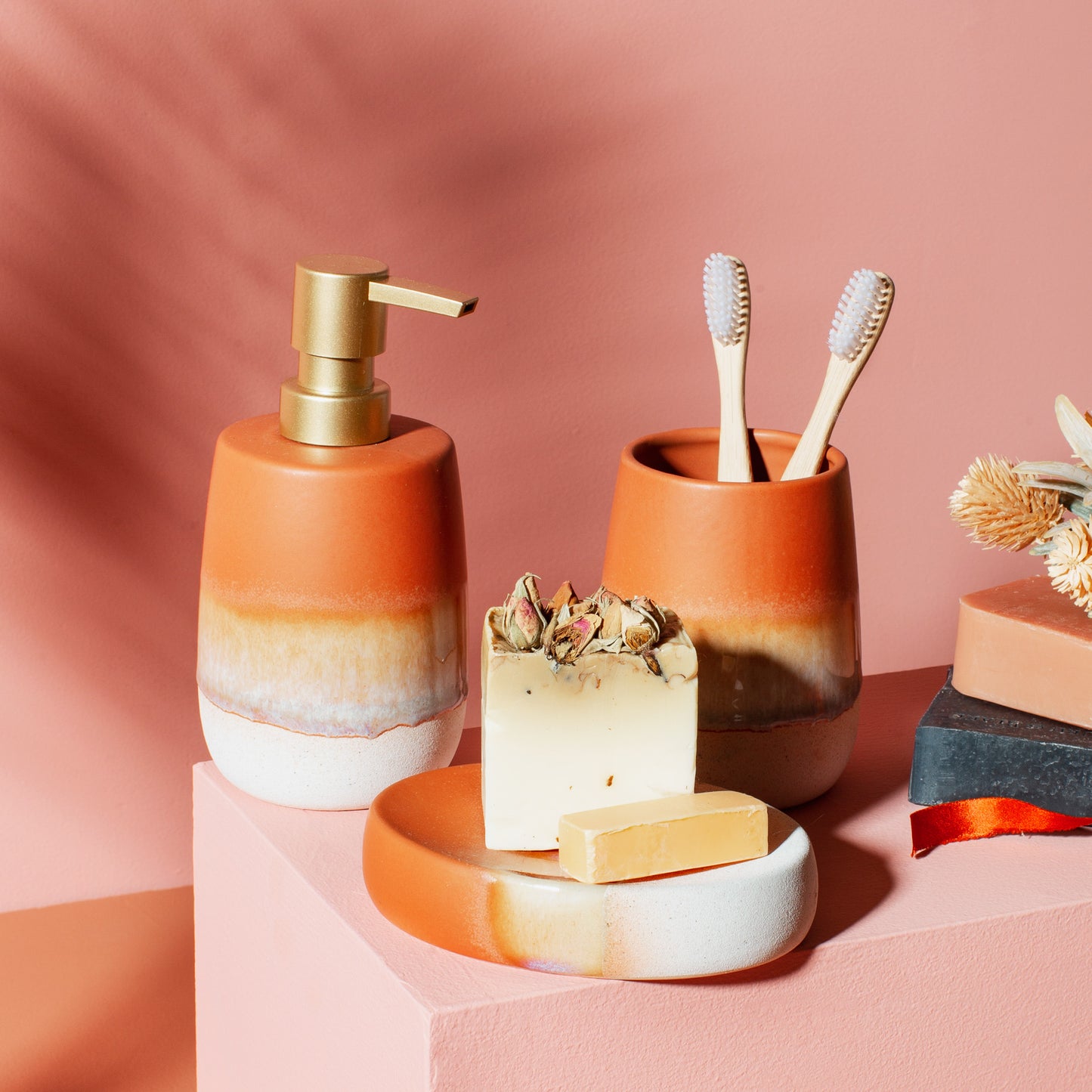 Mojave Glaze Terracotta Bathroom Set