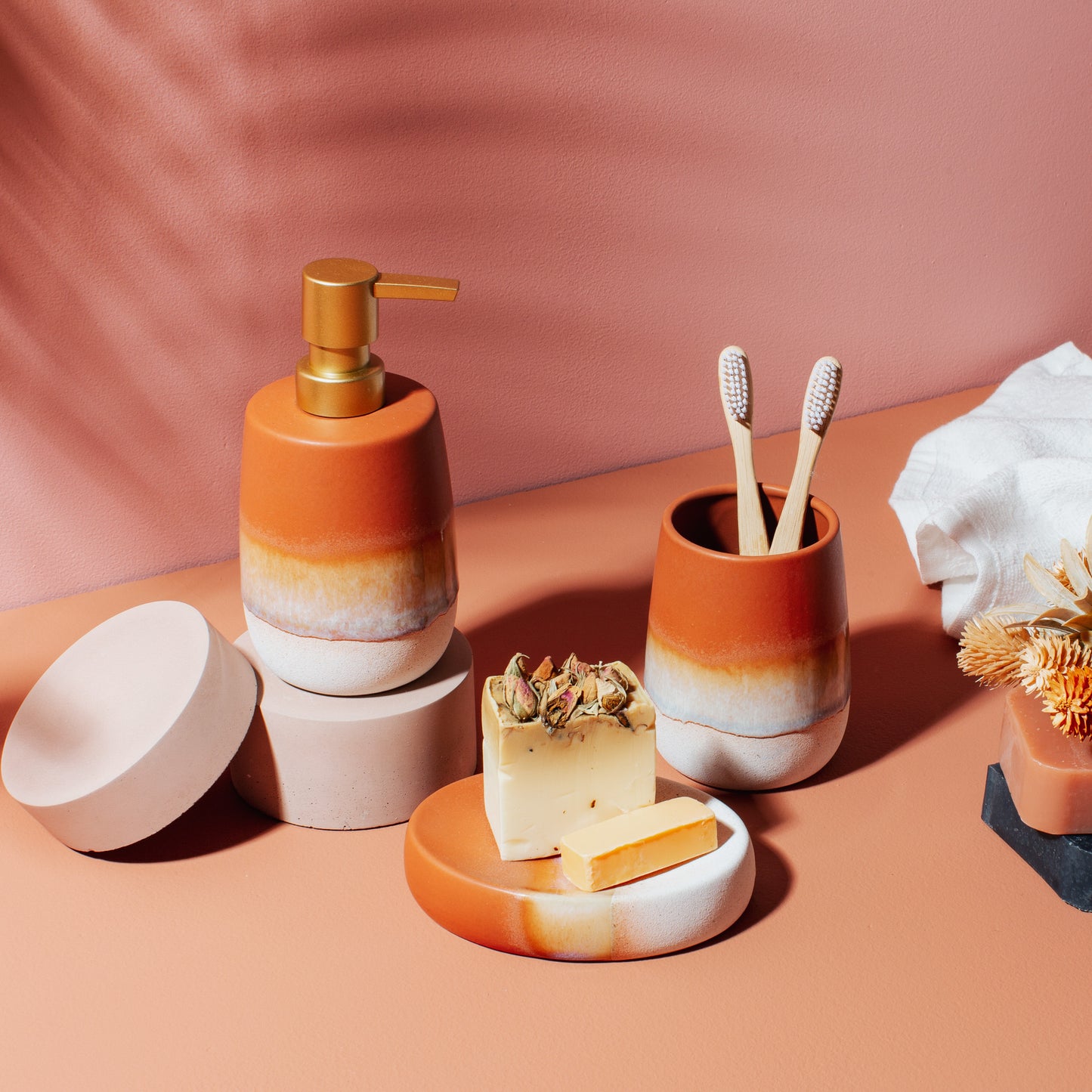 Mojave Glaze Terracotta Bathroom Set