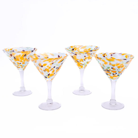 Citrus Orange Martini Glasses – Set of 4