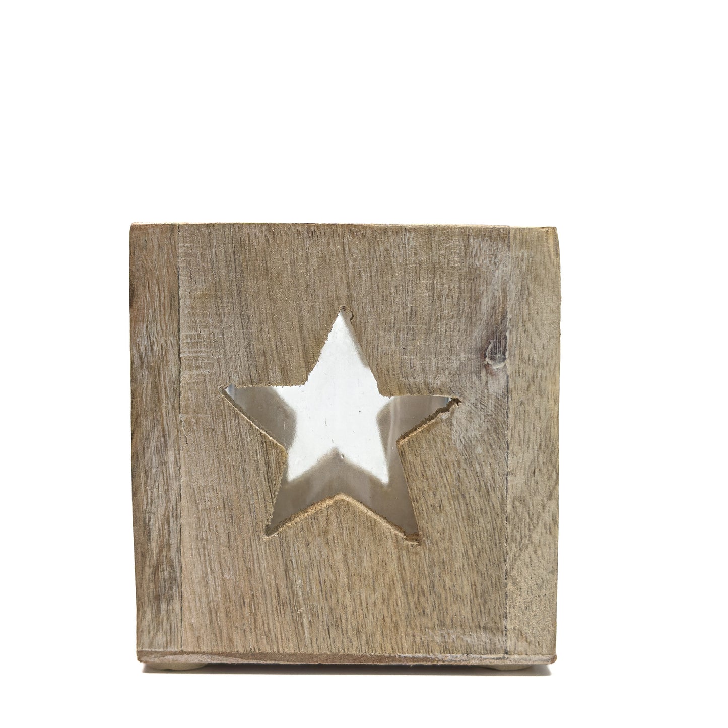 Wooden Star Cut-Out Tealight Candle Holder