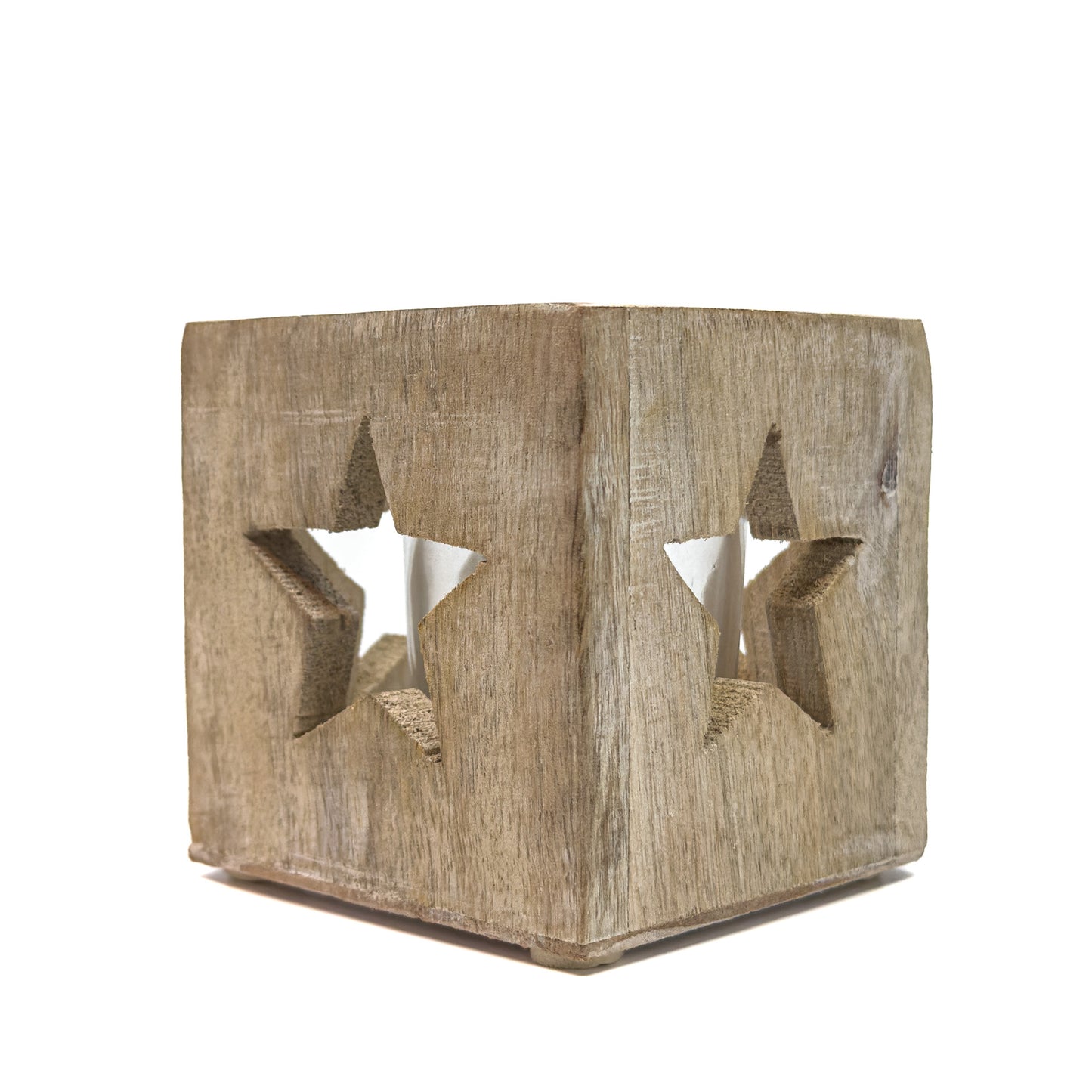 Wooden Star Cut-Out Tealight Candle Holder