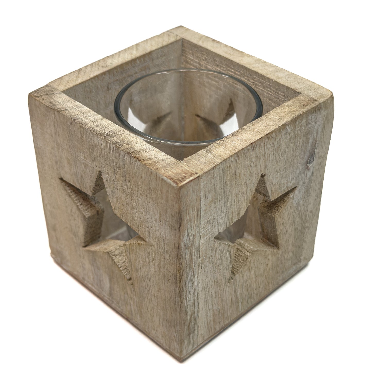 Wooden Star Cut-Out Tealight Candle Holder