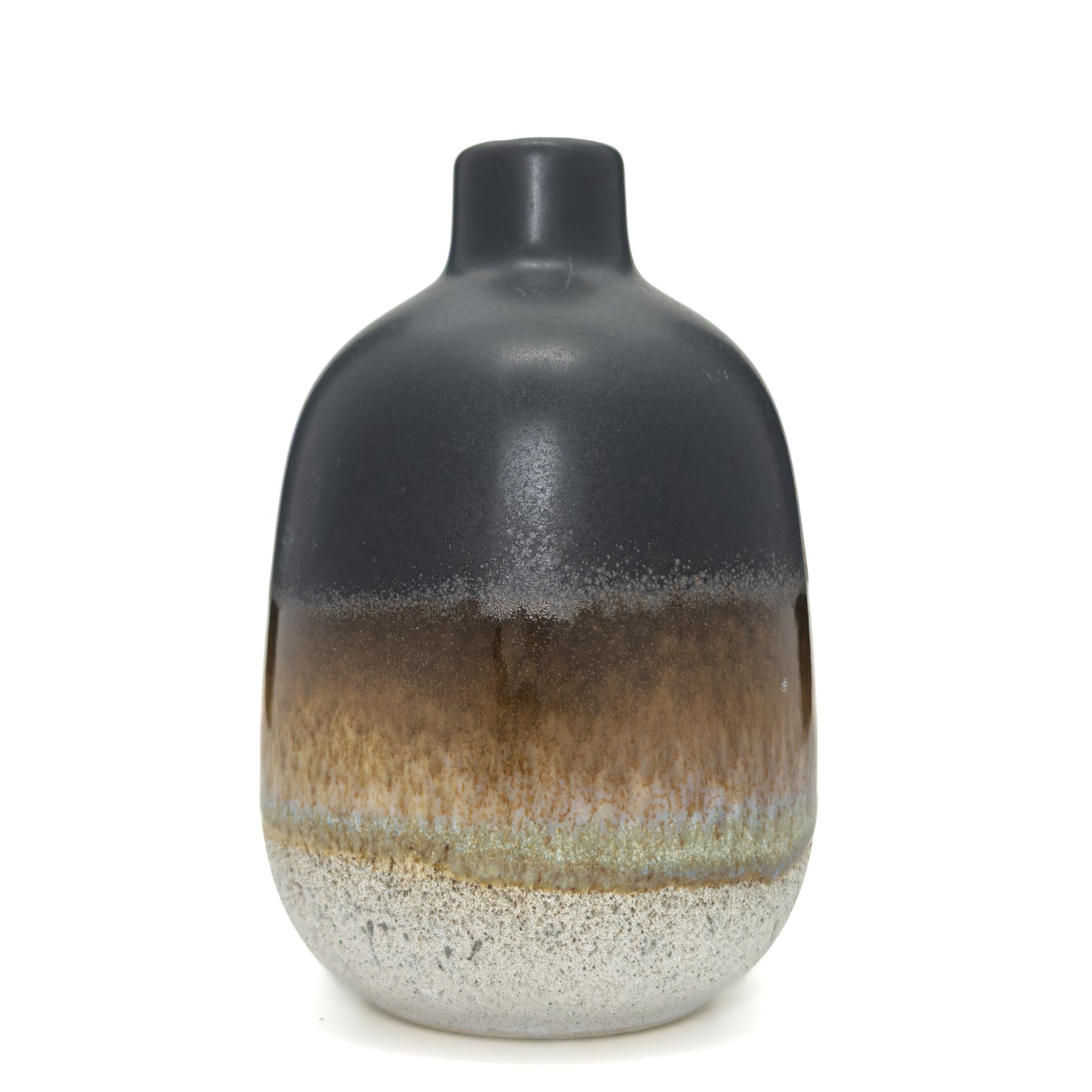 Mojave Black Ceramic Vase – 11.5cm