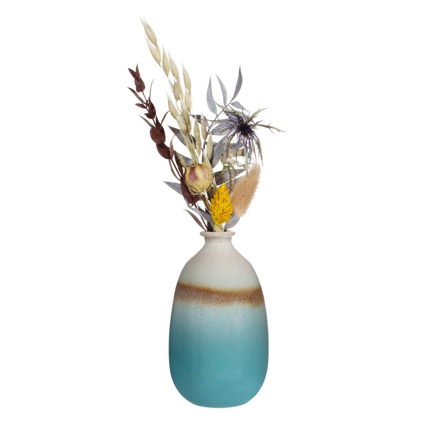 Turquoise Ombre Ceramic Vase – 12cm