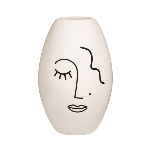 Abstract Face Ceramic Vase – 20cm