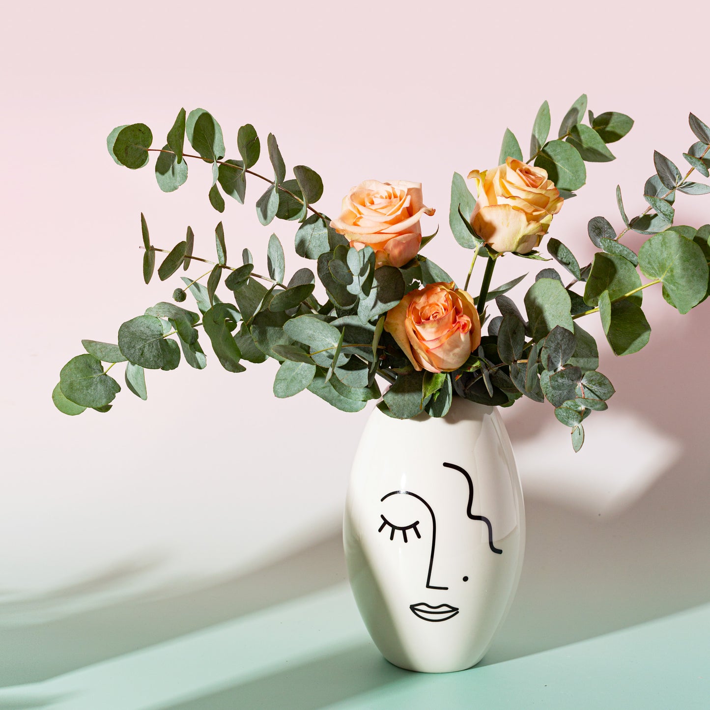 Abstract Face Ceramic Vase – 20cm