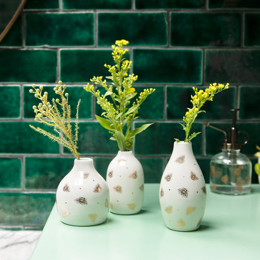 Queen Bee set of 3 vases