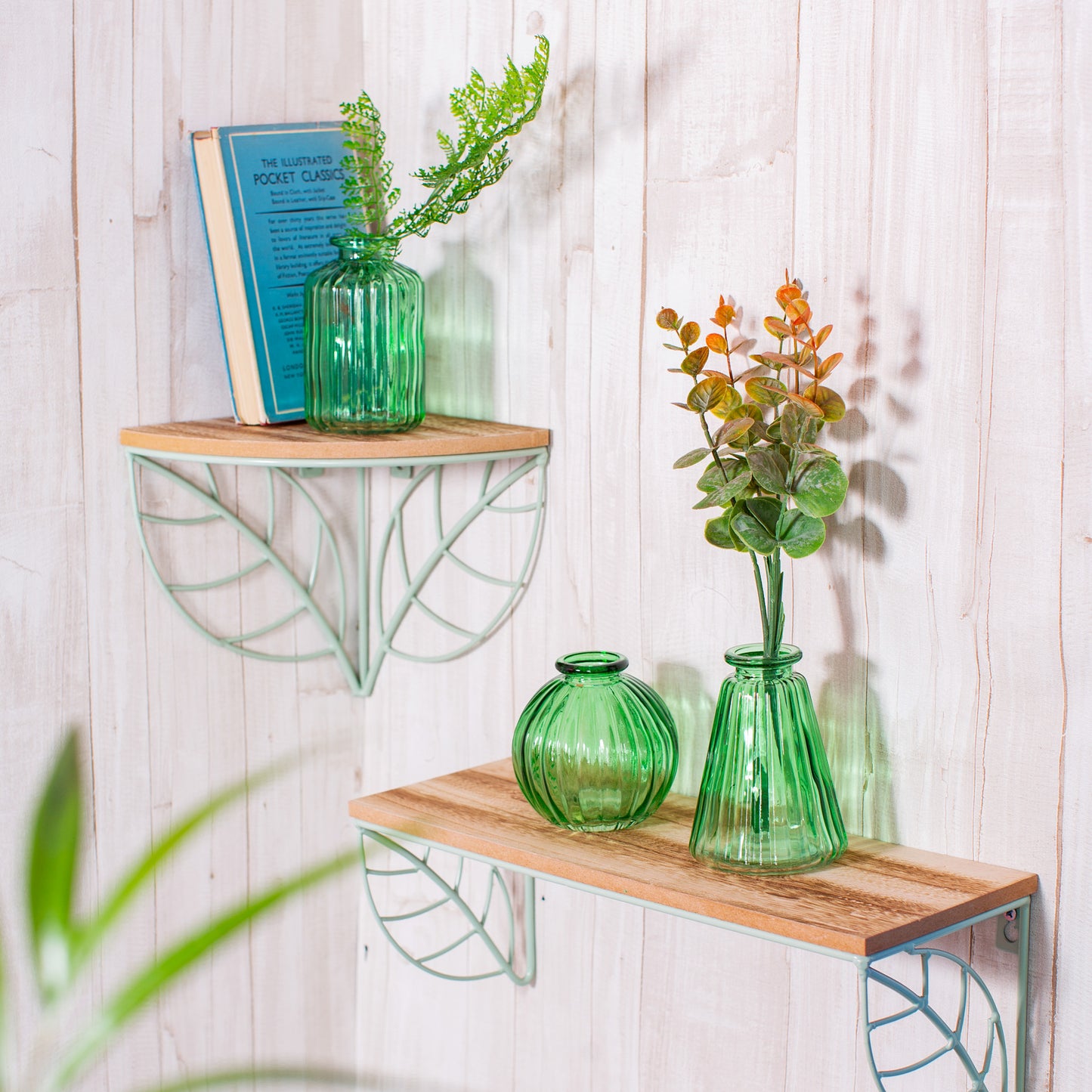 Green Glass Bud Vases – Set of 3