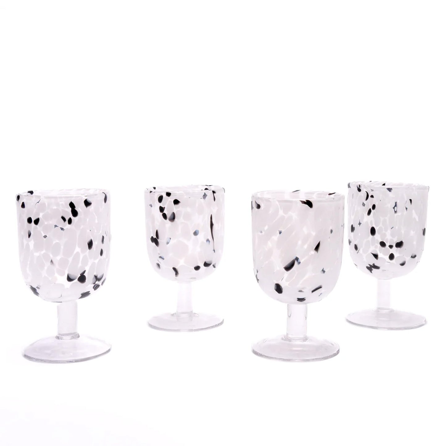 Dalmatian Print Short Stem Wine Glasses – Set of 4