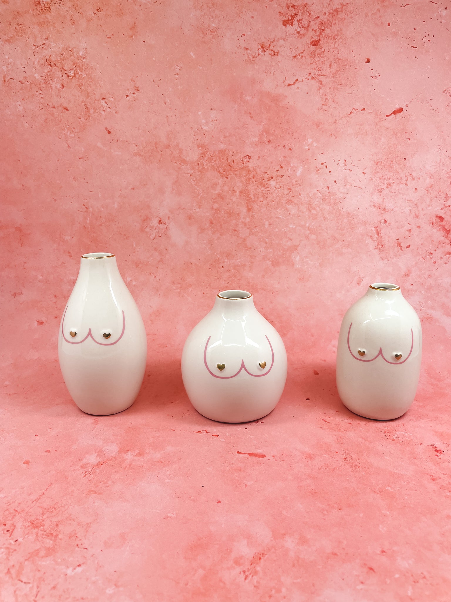 Set of 3 Boobies Bud Vases, Sass & Belle