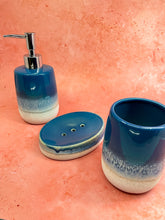 Load image into Gallery viewer, Mojave Glaze Blue Bathroom Set
