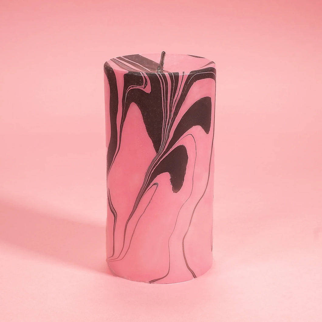 Pink Petrol Marble Candle